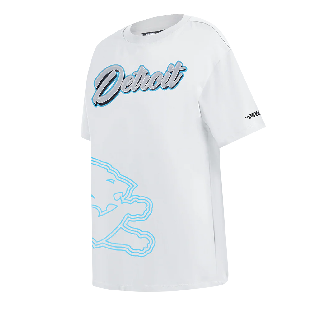 NFL DETROIT LIONS SHEER INFLUENCE WOMEN'S BOYFRIEND TEE (WHITE) - Image 2