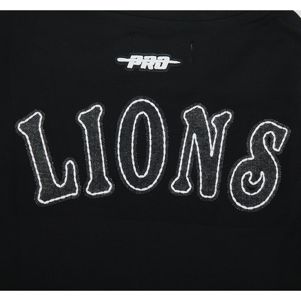NFL DETROIT LIONS REBEL ATHLETICS WOMEN'S BABY DOLL TEE (BLACK) - Image 12