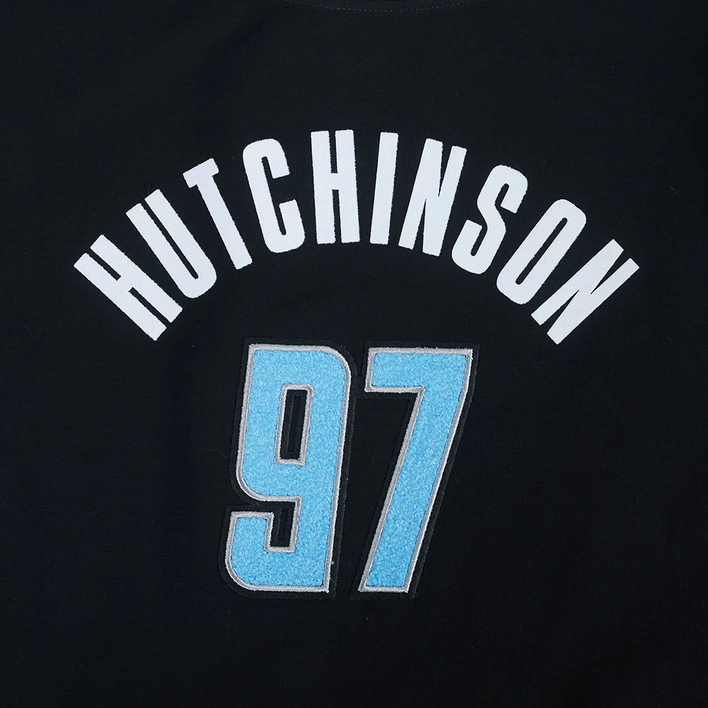 NFL DETROIT LIONS AIDAN HUTCHINSON #97 CLASSIC PNN WOMEN'S SJ BOXY TEE (BLACK) - Image 4