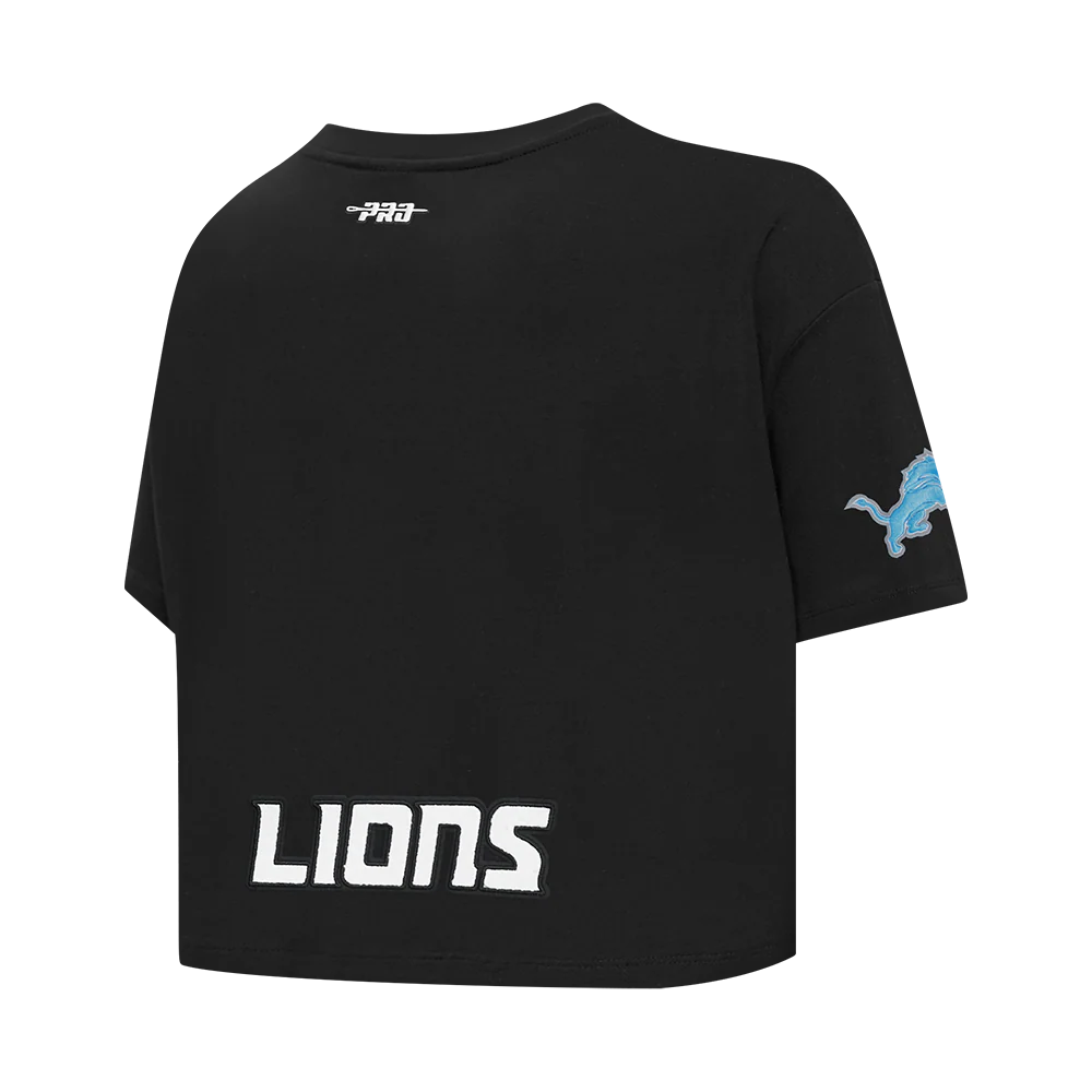 NFL DETROIT LIONS AIDAN HUTCHINSON #97 CLASSIC PNN WOMEN'S SJ BOXY TEE (BLACK) - Image 7