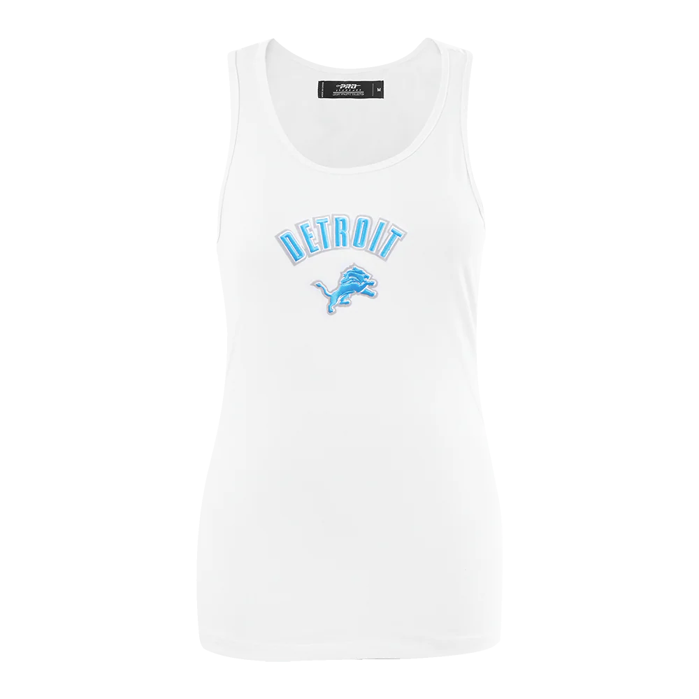 NFL DETROIT LIONS CLASSIC WOMEN'S RELAXED FIT RACERBACK (WHITE)