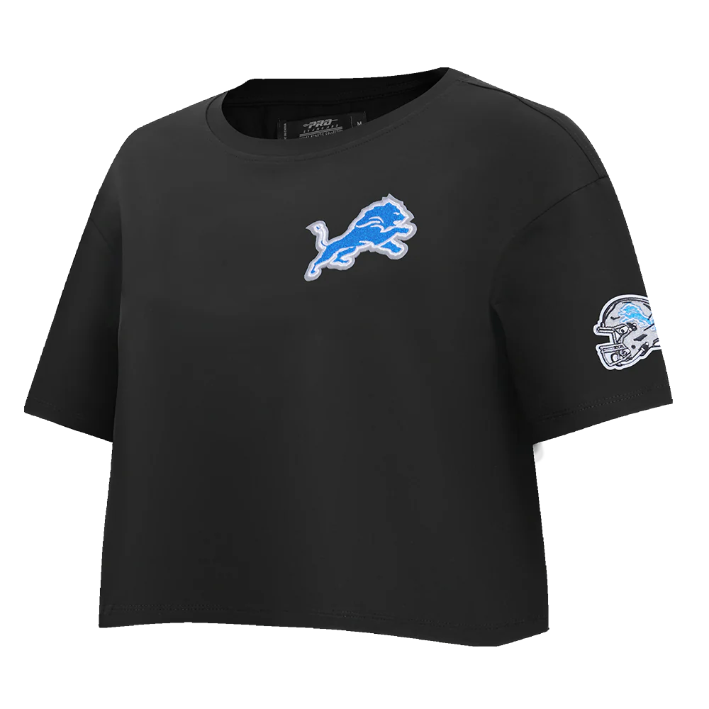NFL DETROIT LIONS CLASSIC WOMEN'S BOXY TEE (BLACK) - Image 2