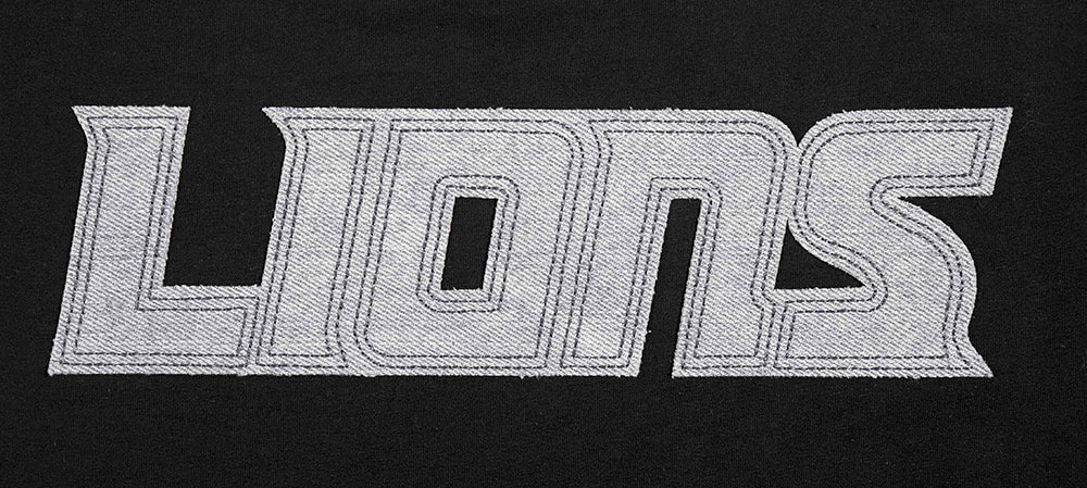 NFL DETROIT LIONS VARSITY BLUES WOMEN'S BOXY TEE (BLACK) - Image 5