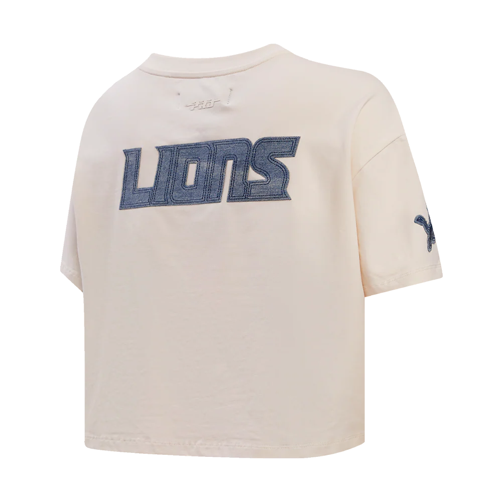 NFL DETROIT LIONS VARSITY BLUES WOMEN'S BOXY TEE (LINEN) - Image 3