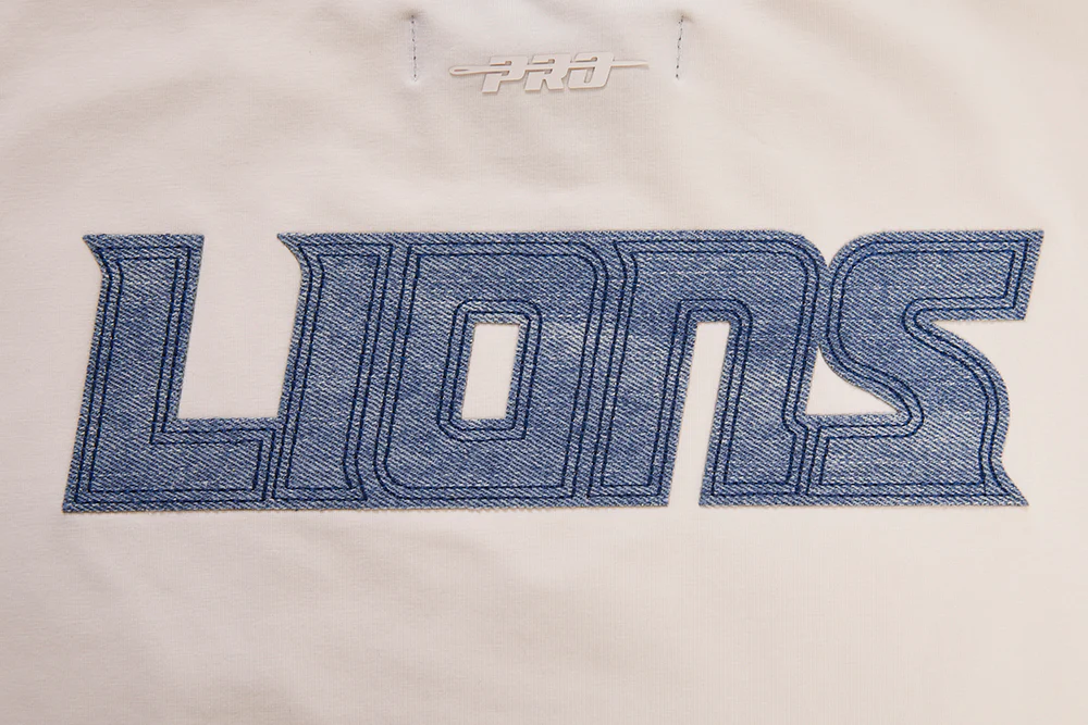 NFL DETROIT LIONS VARSITY BLUES WOMEN'S BOXY TEE (LINEN) - Image 5