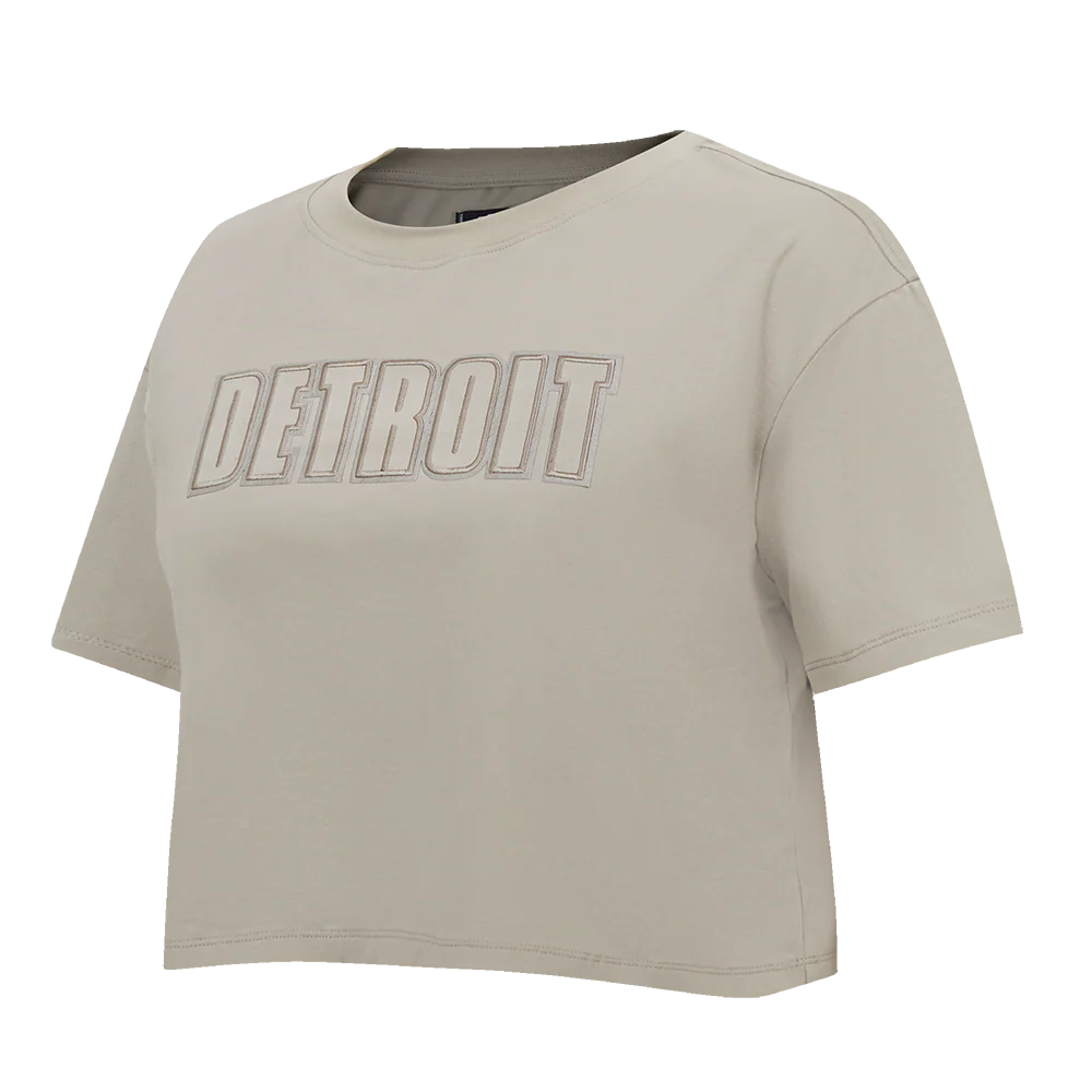 NFL DETROIT LIONS NEUTRAL SINGLE JERSEY BOXY TEE (TAUPE) - Image 2