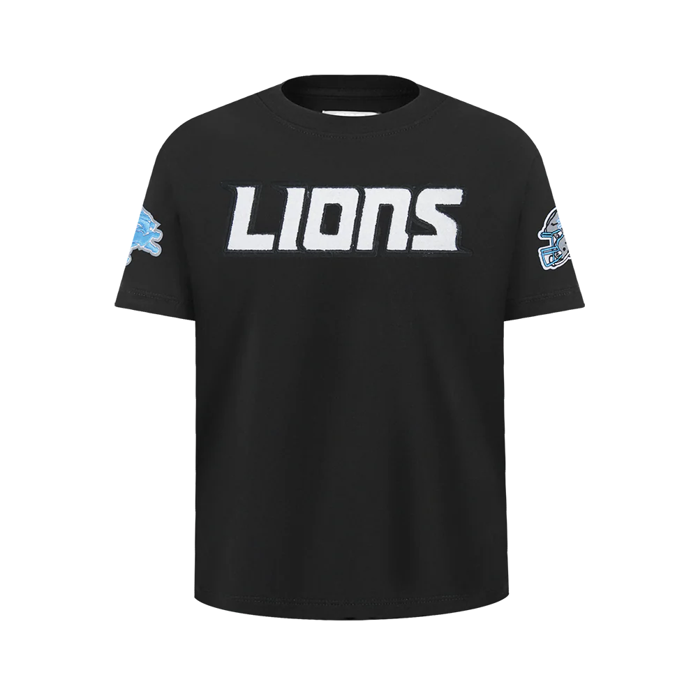 NFL DETROIT LIONS CLASSIC CHENILLE BIG BOY'S SS TEE (BLACK)
