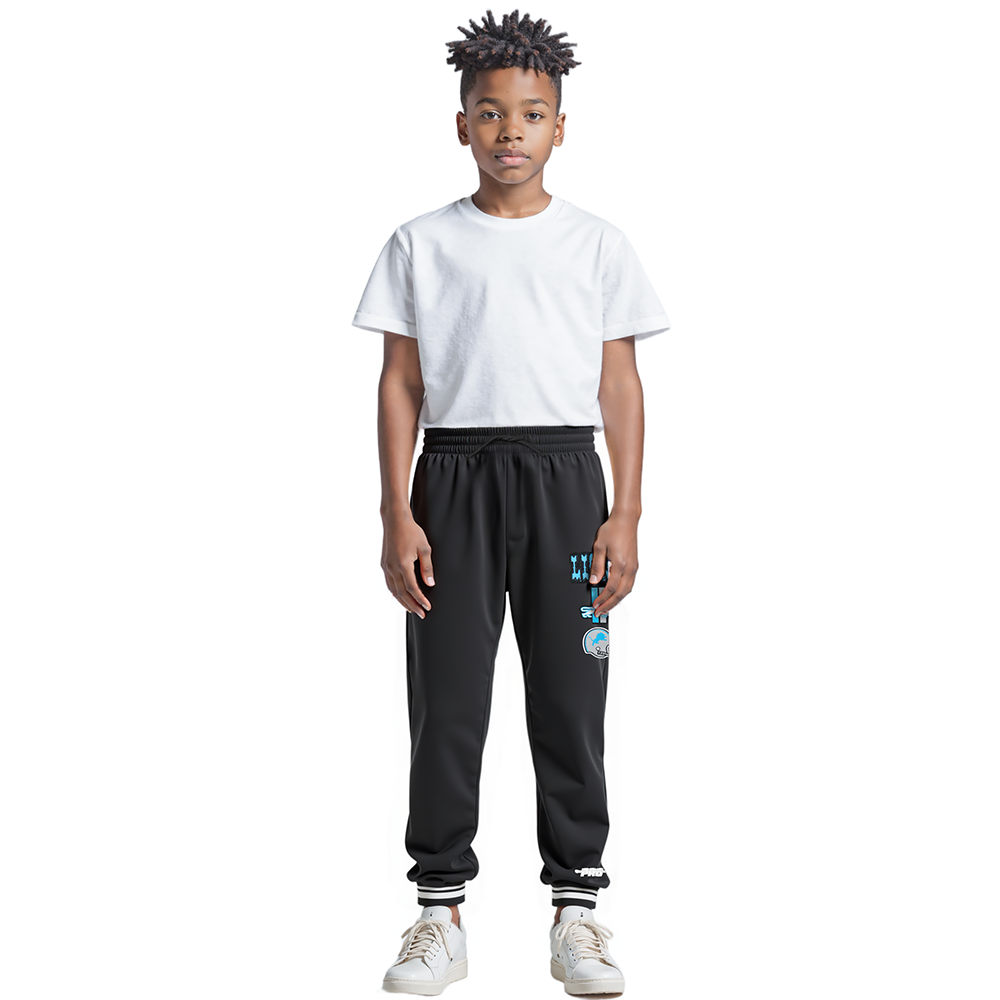 NFL DETROIT LIONS RETRO CLASSIC BIG BOYS RIB FLC SWEATPANT (BLACK) - Image 3