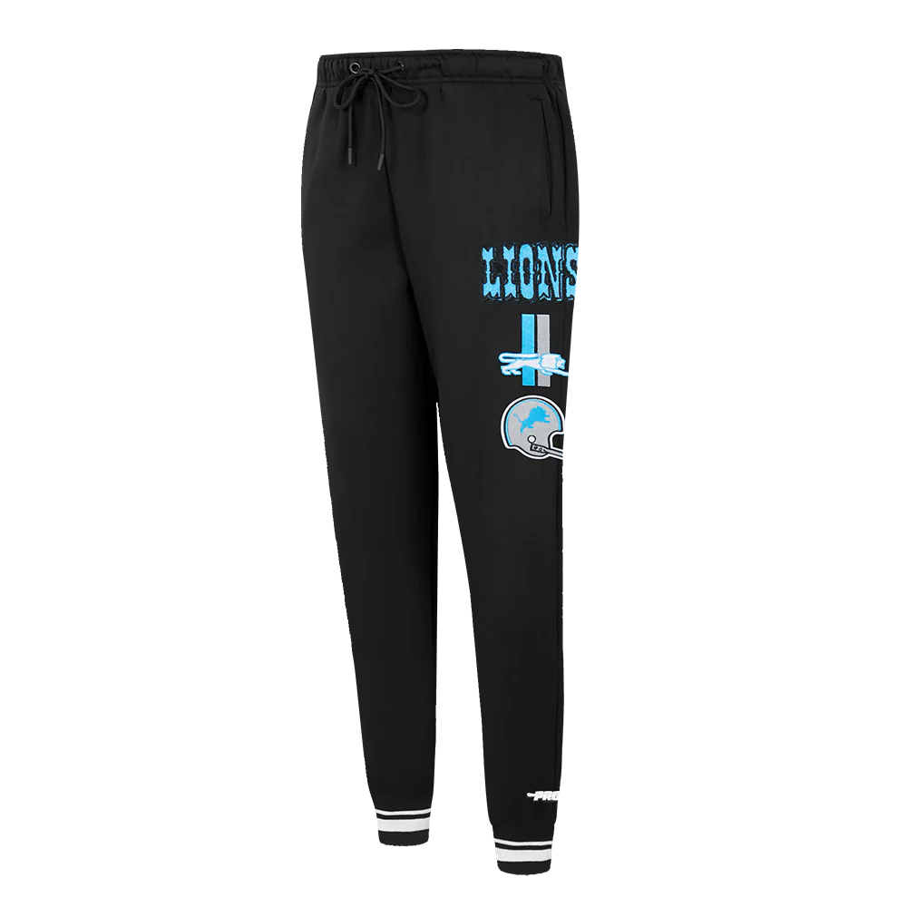 NFL DETROIT LIONS RETRO CLASSIC BIG BOYS RIB FLC SWEATPANT (BLACK) - Image 4