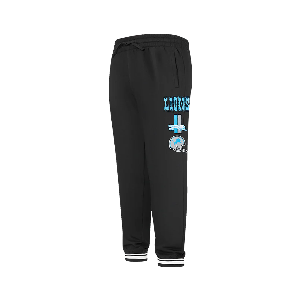 NFL DETROIT LIONS RETRO CLASSIC BIG BOYS RIB FLC SWEATPANT (BLACK) - Image 7