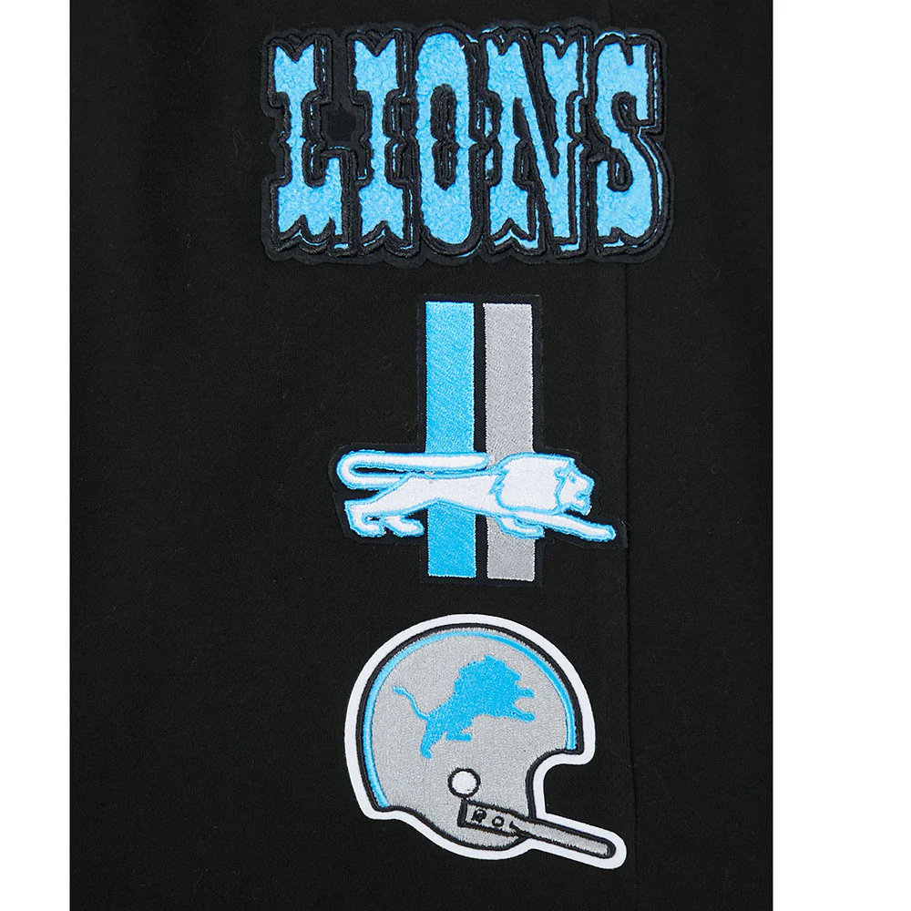 NFL DETROIT LIONS RETRO CLASSIC BIG BOYS RIB FLC SWEATPANT (BLACK) - Image 9