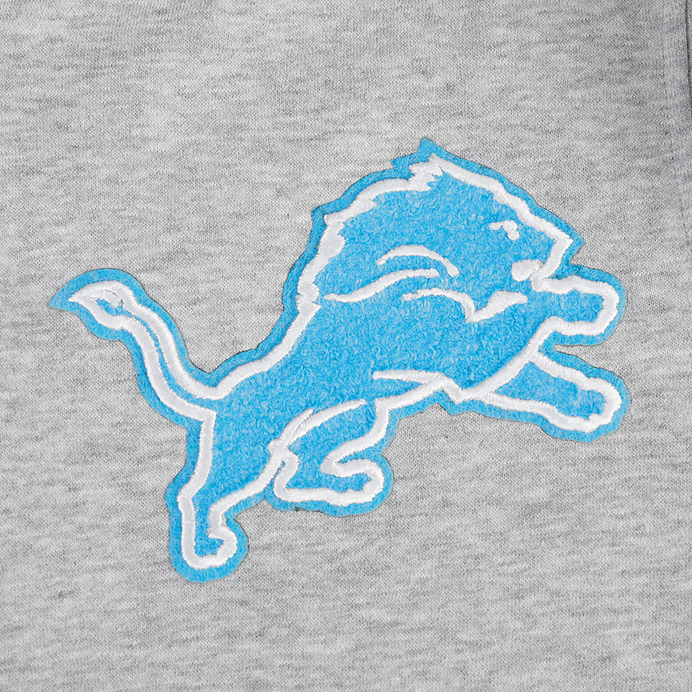 NFL DETROIT LIONS CLASSIC BIG BOY'S FLC FZ PO HOODIE (HEATHER GREY) - Image 3