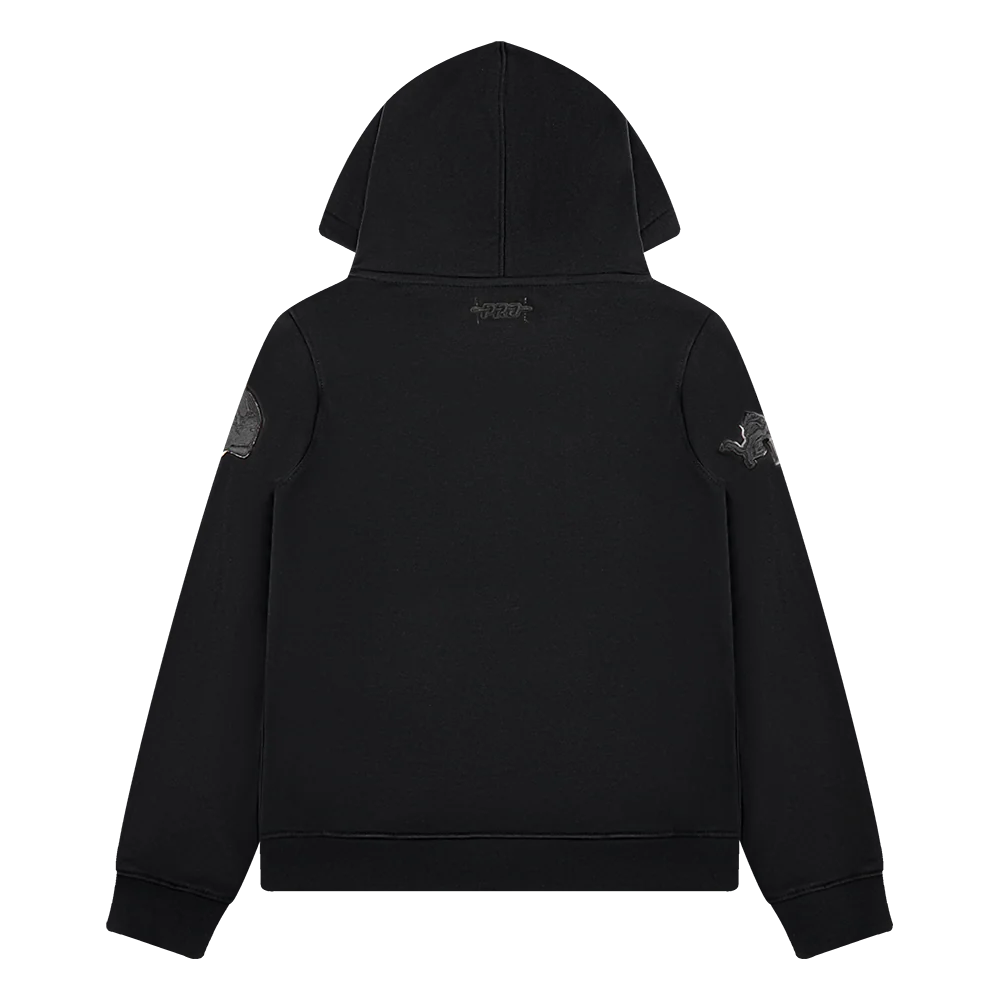 NFL DETROIT LIONS TRIPLE BLACK BIG BOYS FLEECE PULLOVER HOODIE (BLACK) - Image 4