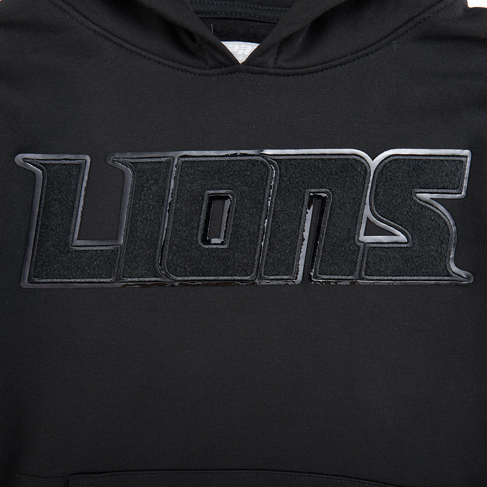 NFL DETROIT LIONS TRIPLE BLACK BIG BOYS FLEECE PULLOVER HOODIE (BLACK) - Image 5