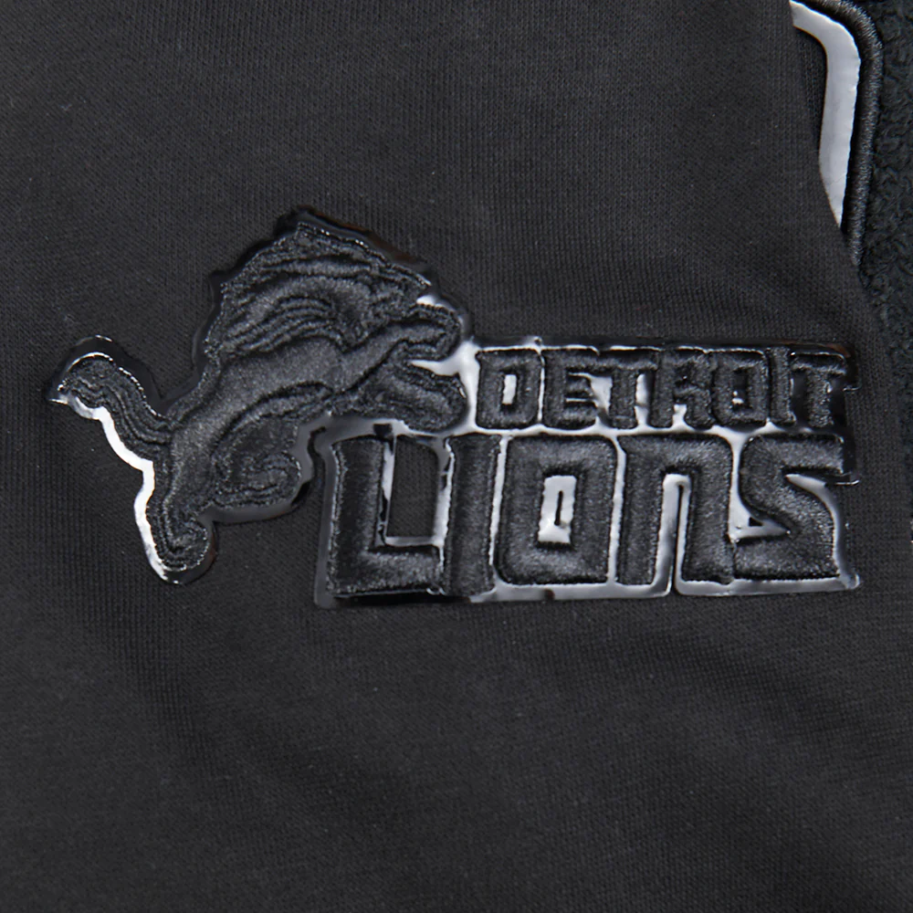NFL DETROIT LIONS TRIPLE BLACK BIG BOYS FLEECE PULLOVER HOODIE (BLACK) - Image 8