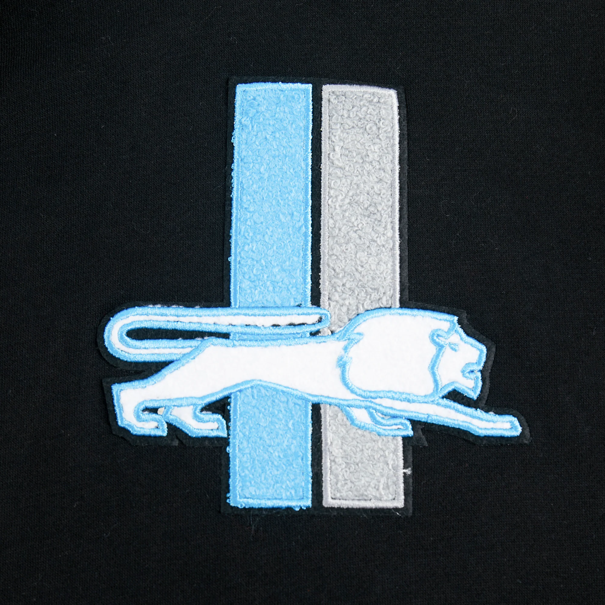 NFL DETROIT LIONS RETRO CLASSIC BIG BOYS RIB FLEECE PULLOVER HOODIE (BLACK) - Image 7