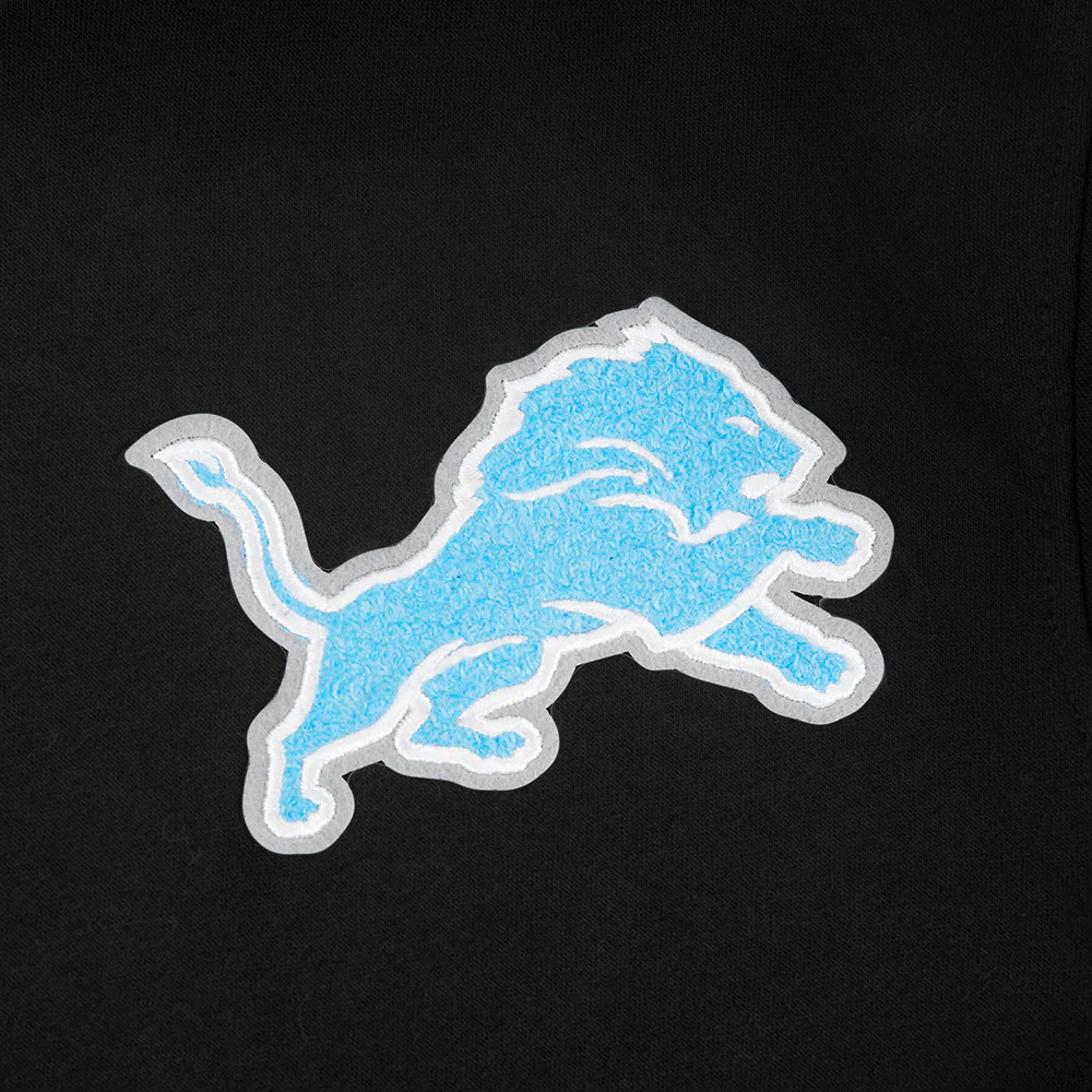 NFL DETROIT LIONS CLASSIC CHENILLE BIG BOY'S FLEECE PO HOODIE (BLACK) - Image 5