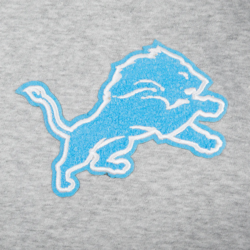 NFL DETROIT LIONS CLASSIC CHENILLE BIG BOY'S FLEECE PO HOODIE (Heather Grey) - Image 4