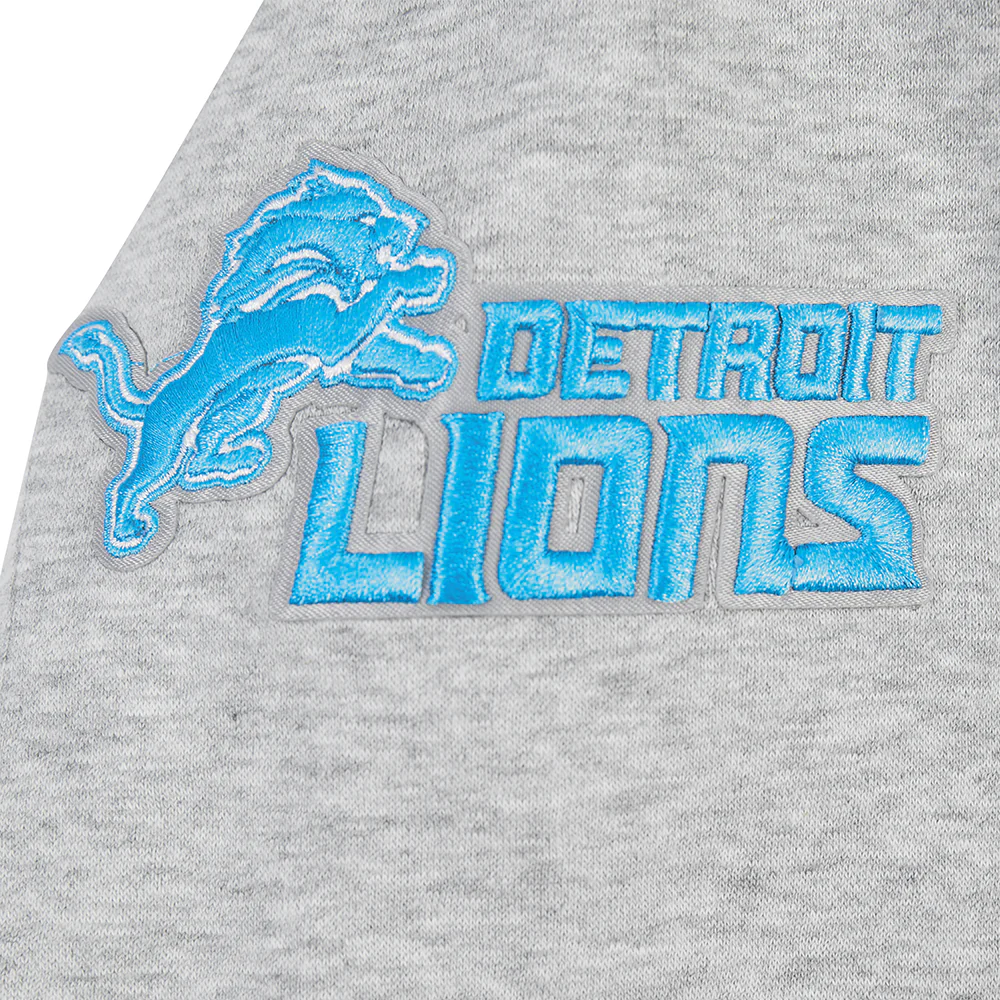 NFL DETROIT LIONS CLASSIC CHENILLE BIG BOY'S FLEECE PO HOODIE (Heather Grey) - Image 6