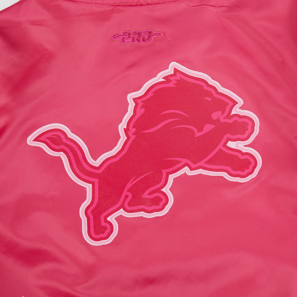 NFL DETROIT LIONS TRIPLE PINK BIG GIRLS  SATIN JACKET (BEETROOT PURPLE) - Image 9