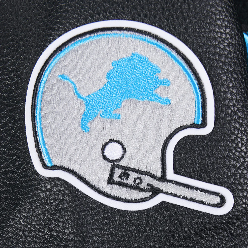 NFL DETROIT LIONS RETRO CLASSIC BIG BOYS RIB WOOL VARSITY JACKET (BLACK) - Image 12