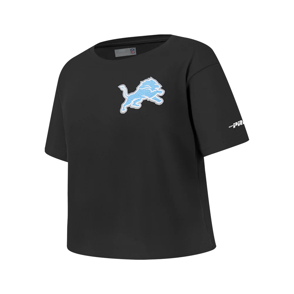 NFL DETROIT LIONS CLASSIC BIG GIRLS SHORT SLEEVE BOXY TEE (BLACK) - Image 2
