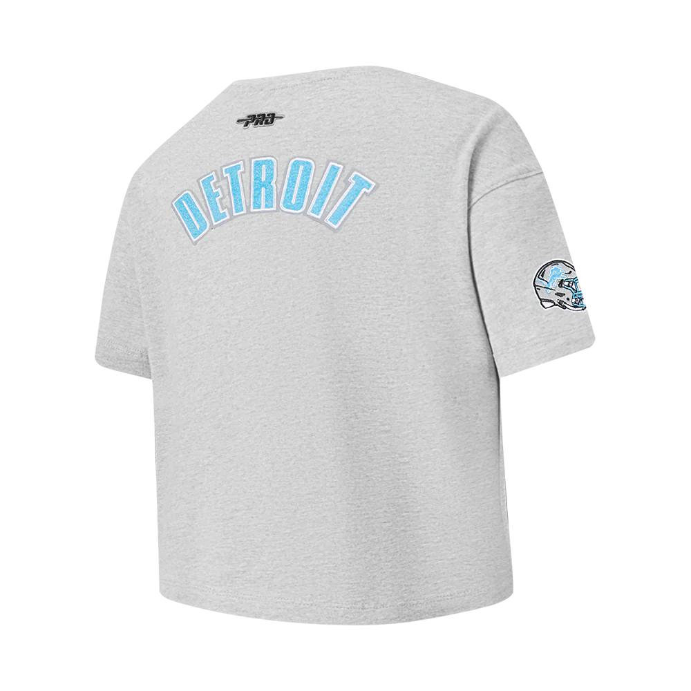 NFL DETROIT LIONS CLASSIC BIG GIRL'S SS BOXY TEE (HEATHER GREY) - Image 4