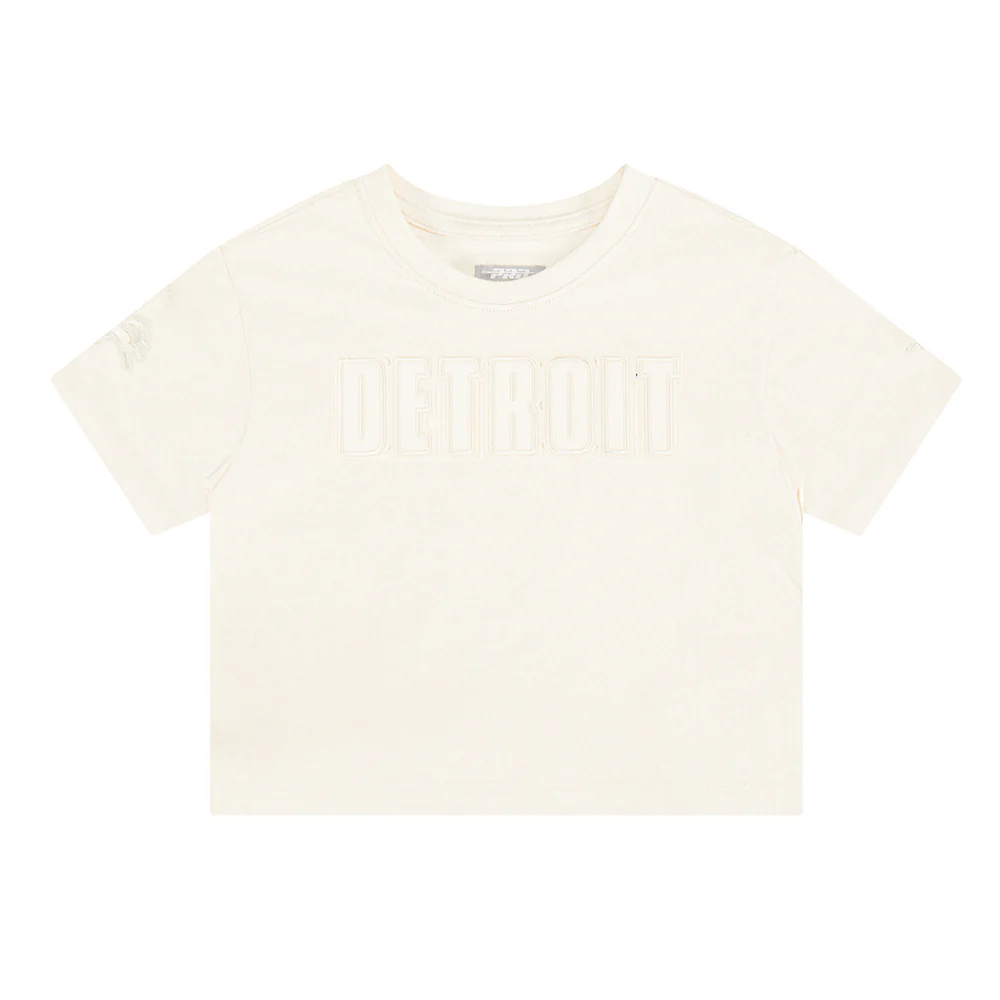 NFL DETROIT LIONS NEUTRAL BIG GIRLS  SHORT SLEEVE BOXY TEE (EGGSHELL) - Image 3