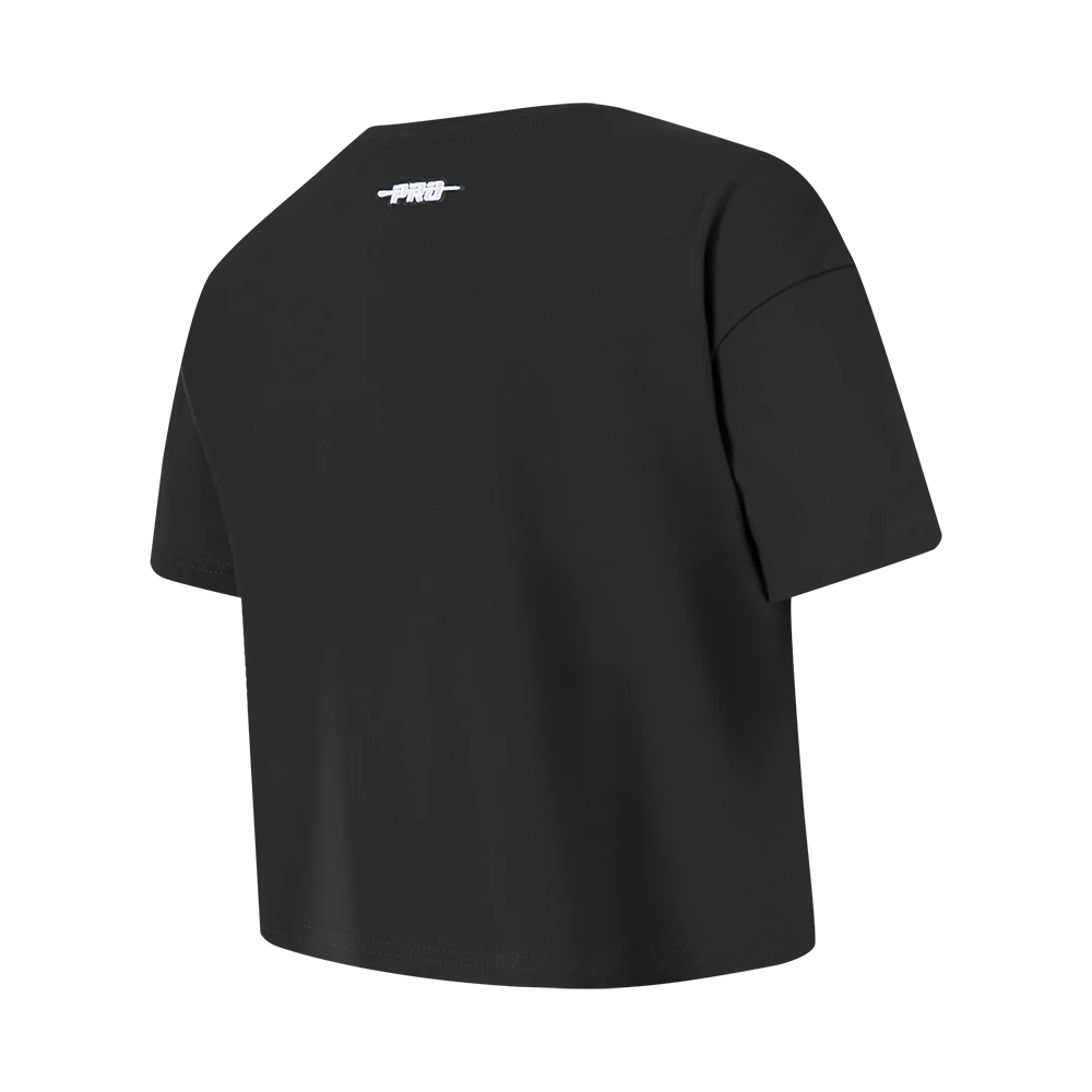 NFL DETROIT LIONS RETRO CLASSIC BIG GIRLS SHORT SLEEVE BOXY TEE (BLACK) - Image 4