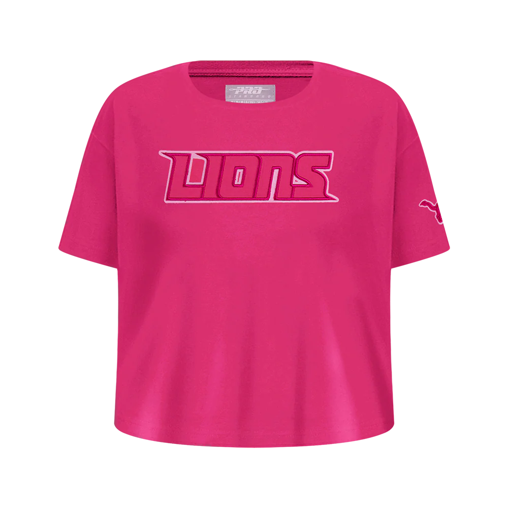 NFL DETROIT LIONS TRIPLE PINK BIG GIRLS SHORT SLEEVE BOXY TEE (BEETROOT PURPLE)