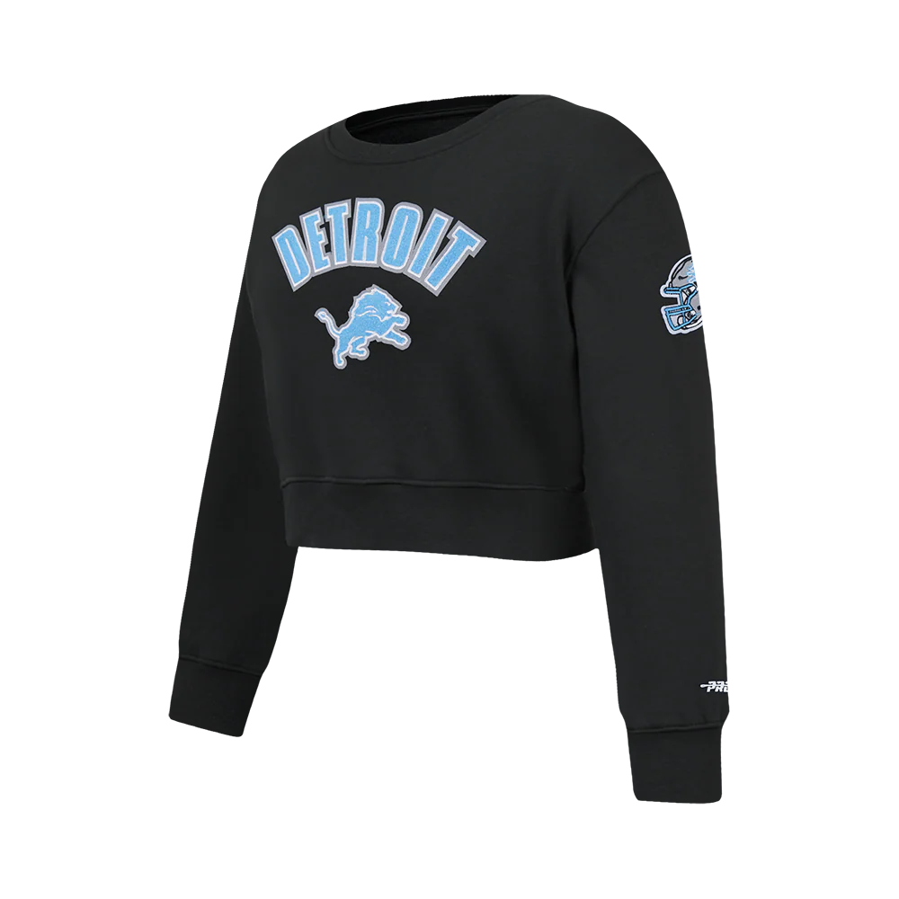 NFL DETROIT LIONS CLASSIC BIG GIRL'S FLC CREWNECK (BLACK) - Image 3