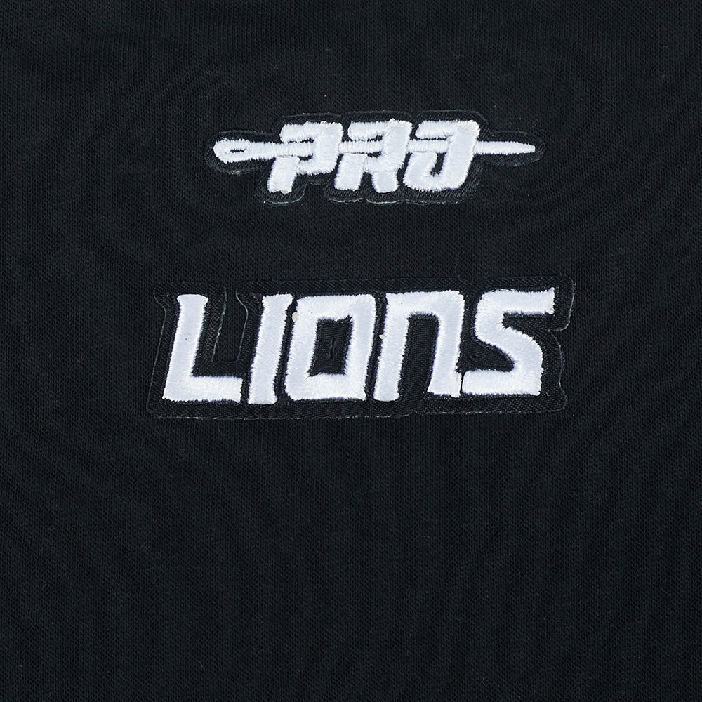 NFL DETROIT LIONS CLASSIC BIG GIRL'S FLC CREWNECK (BLACK) - Image 7
