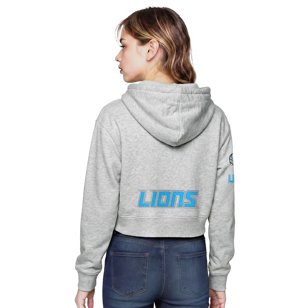 NFL DETROIT LIONS CLASSIC BIG GIRL'S FLC FZ HOODIE (HEATHER GREY) - Image 2