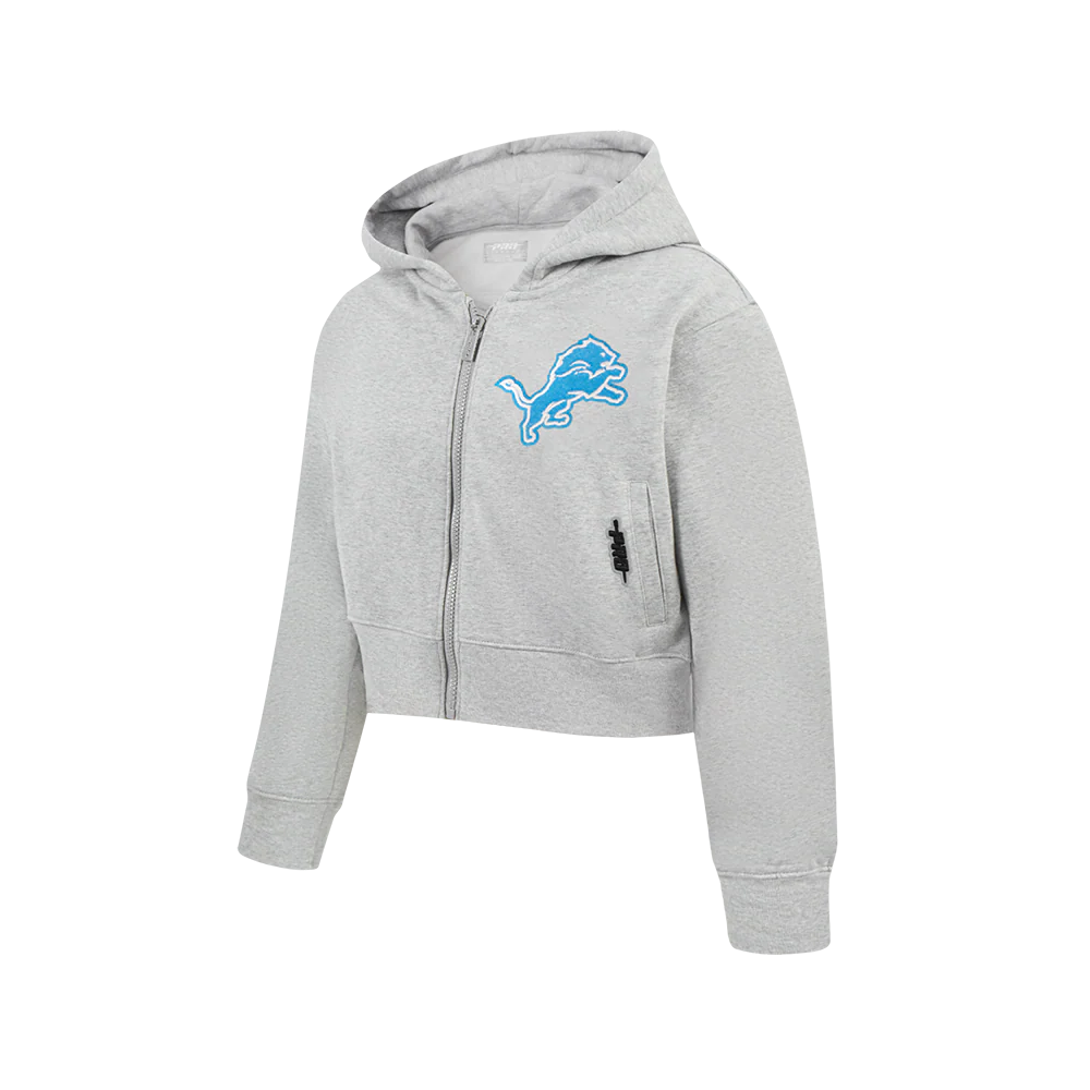 NFL DETROIT LIONS CLASSIC BIG GIRL'S FLC FZ HOODIE (HEATHER GREY) - Image 3