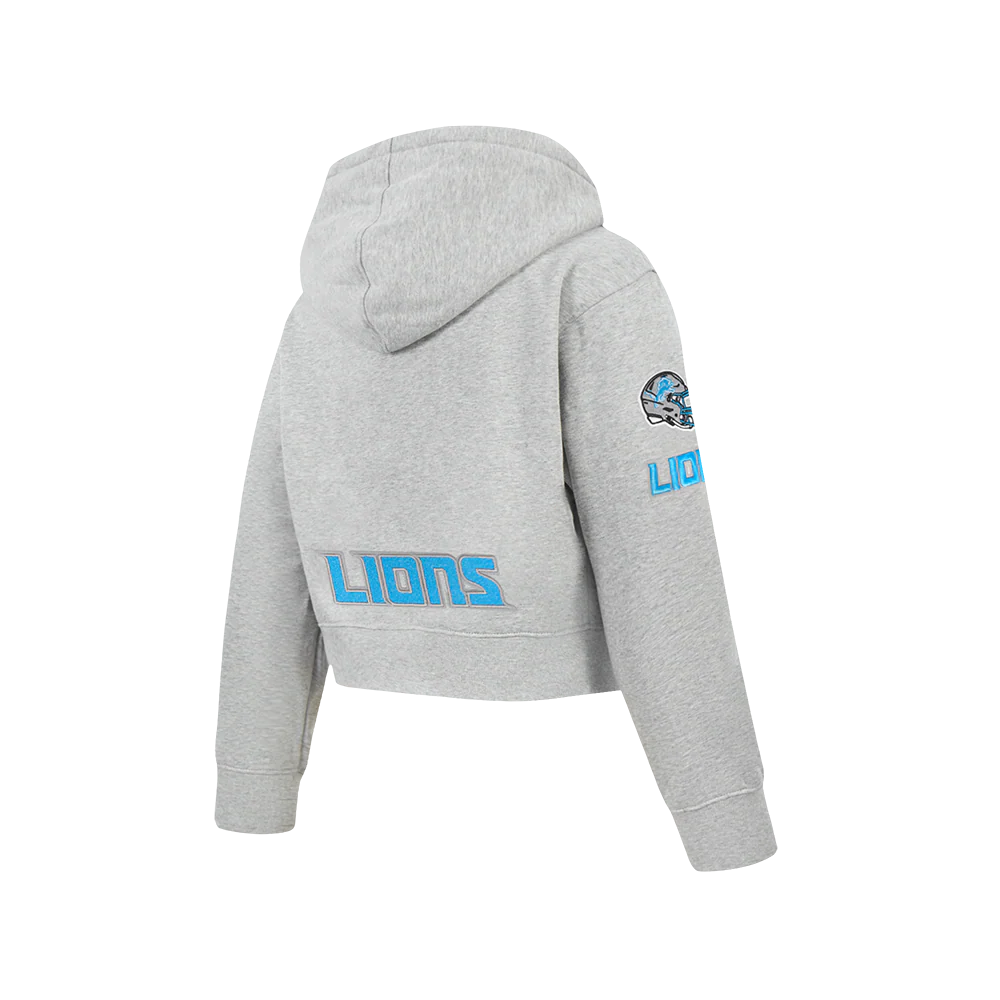 NFL DETROIT LIONS CLASSIC BIG GIRL'S FLC FZ HOODIE (HEATHER GREY) - Image 4