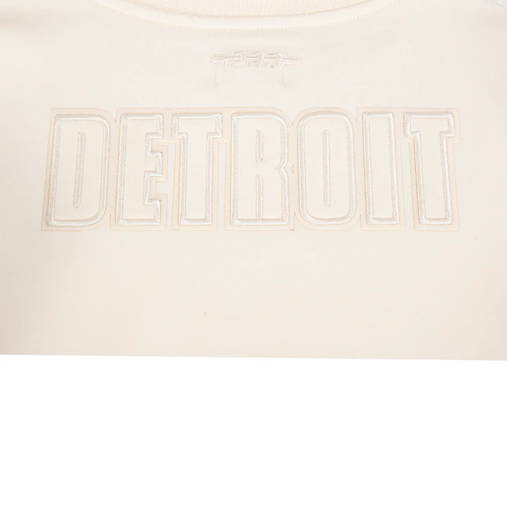 NFL DETROIT LIONS NEUTRAL BIG GIRLS FLEECE CREWNECK (EGGSHELL) - Image 5