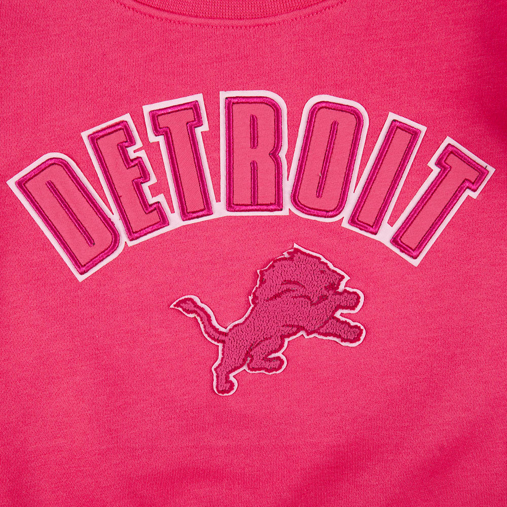 NFL DETROIT LIONS TRIPLE PINK BIG GIRLS FLEECE CREWNECK (BEETROOT PURPLE) - Image 8