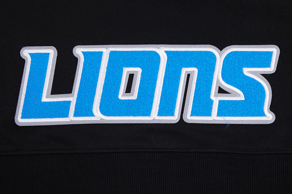 NFL DETROIT LIONS CLASSIC WOMEN'S CROPPED PULLOVER HOODIE (BLACK) - Image 7