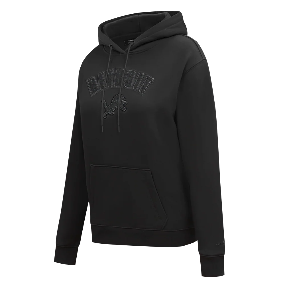 NFL DETROIT LIONS TRIPLE BLACK WOMEN'S FLC PO HOODIE (TRIPLE BLACK WOMEN'S) - Image 2