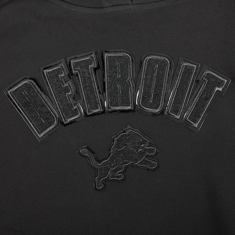 NFL DETROIT LIONS TRIPLE BLACK WOMEN'S FLC PO HOODIE (TRIPLE BLACK WOMEN'S) - Image 5