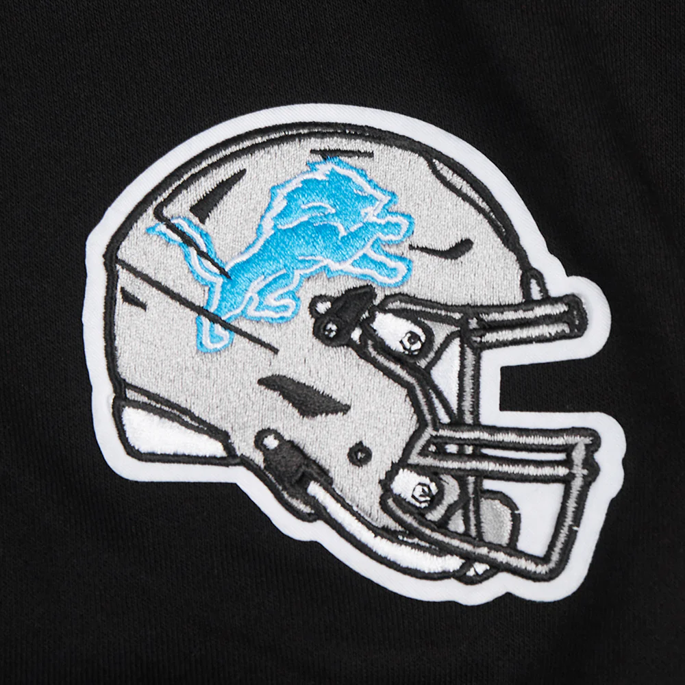 NFL DETROIT LIONS JEWELS WOMEN'S FLC CROPPED PO HOODIE (BLACK) - Image 5