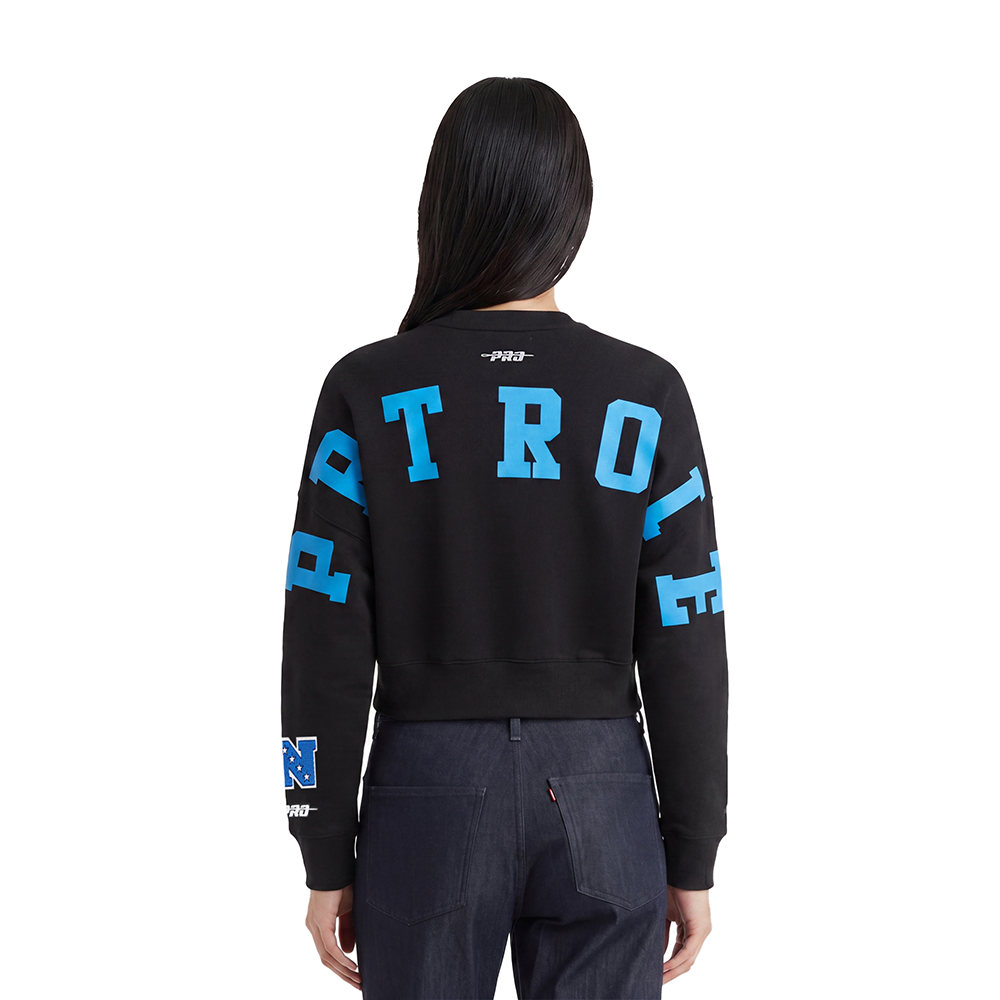 NFL DETROIT LIONS WINGSPAN WOMEN'S FLC CREWNECK (BLACK)