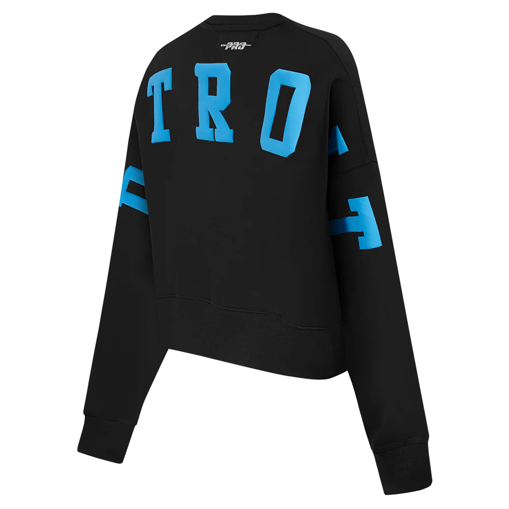NFL DETROIT LIONS WINGSPAN WOMEN'S FLC CREWNECK (BLACK) - Image 6