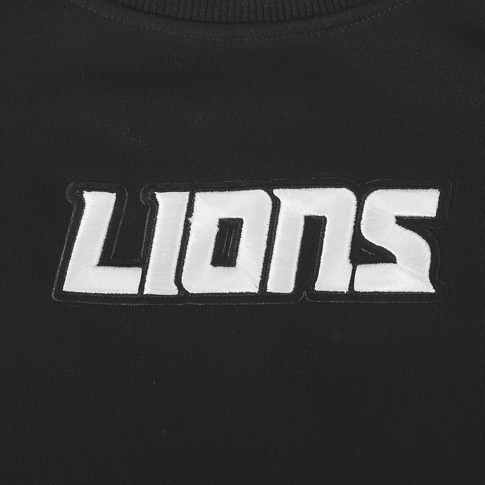 NFL DETROIT LIONS WINGSPAN WOMEN'S FLC CREWNECK (BLACK) - Image 9