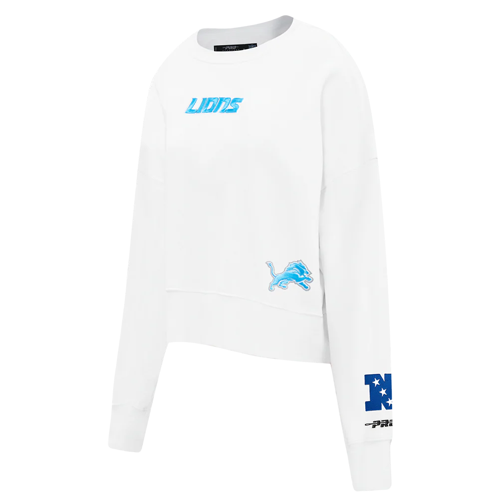 NFL DETROIT LIONS WINGSPAN WOMEN'S FLC CREWNECK (WHITE) - Image 3