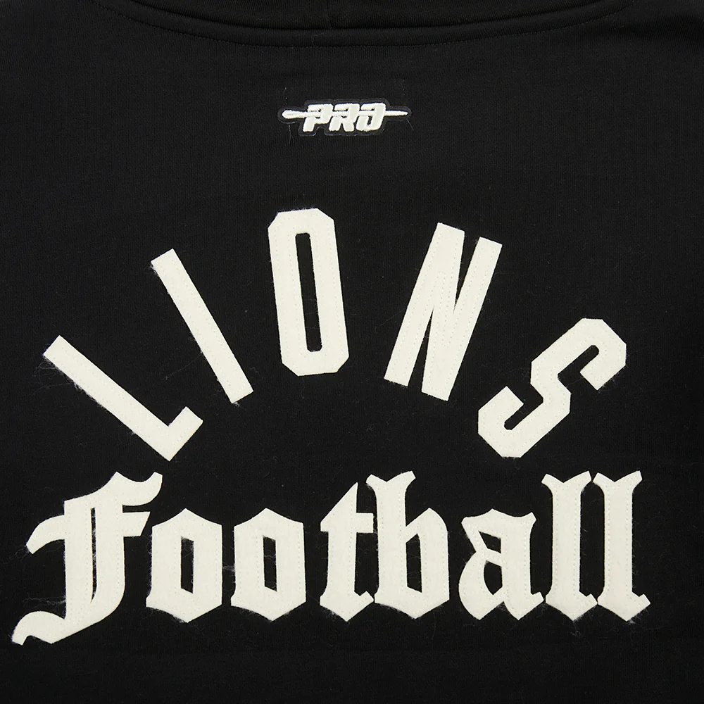 NFL DETROIT LIONS MODERN ORIGINALS WOMEN'S FLC CROPPED PO HOODIE (BLACK) - Image 7