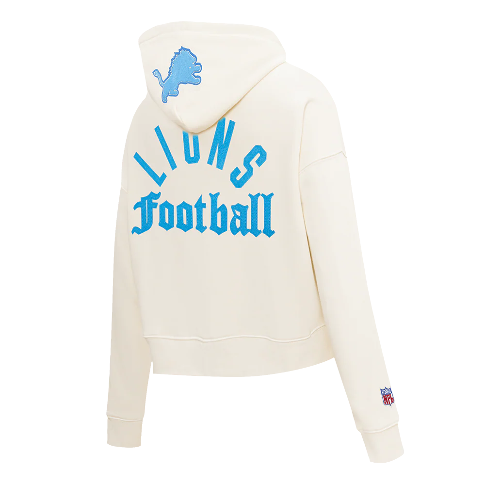 NFL DETROIT LIONS MODERN ORIGINALS WOMEN'S FLC CROPPED PO HOODIE (EGGSHELL) - Image 4