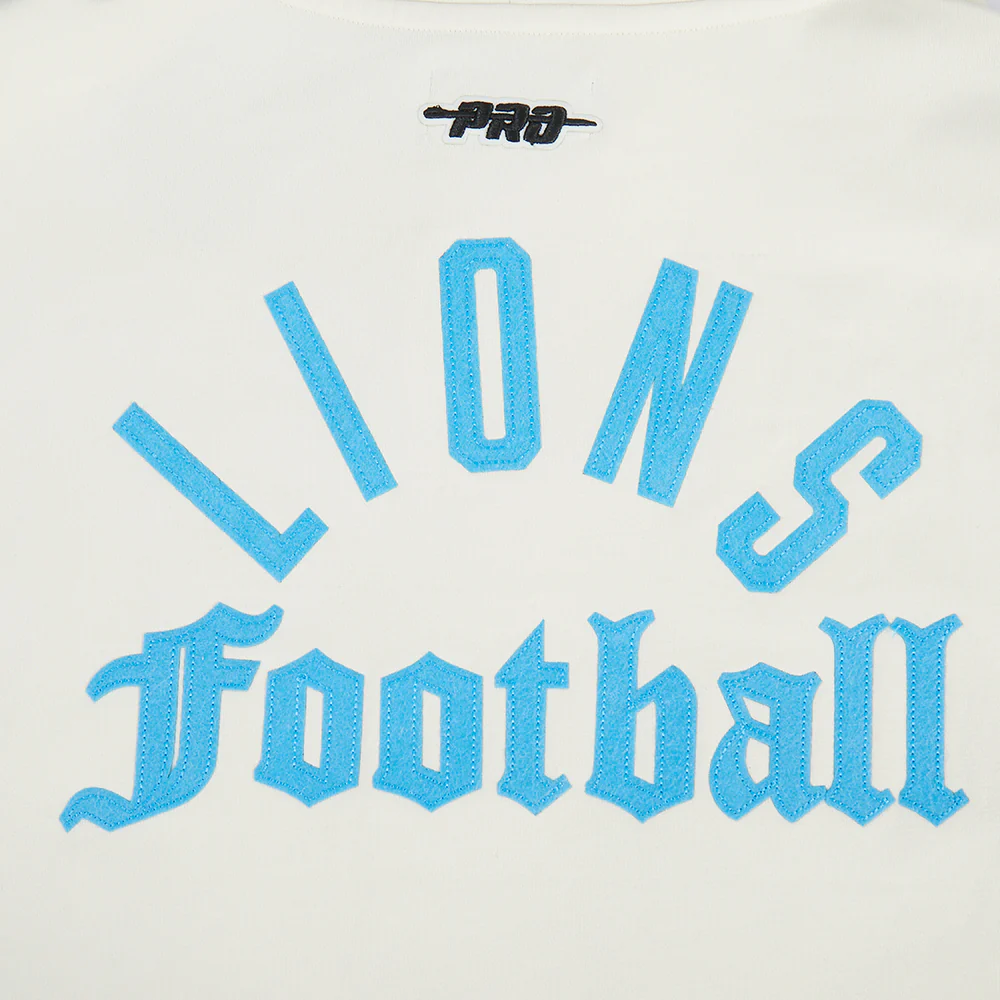 NFL DETROIT LIONS MODERN ORIGINALS WOMEN'S FLC CROPPED PO HOODIE (EGGSHELL) - Image 7