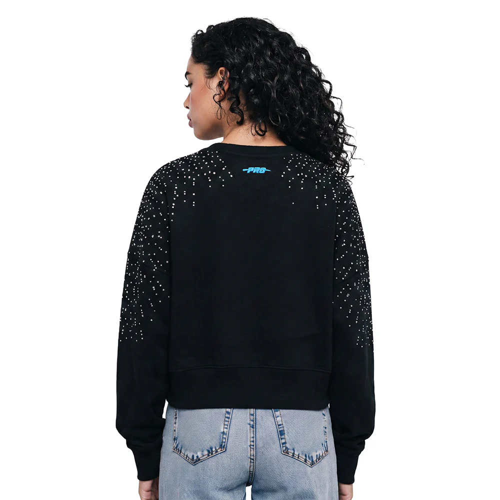 NFL DETROIT LIONS LEGACY WOMEN'S FLC CREWNECK (BLACK) - Image 2