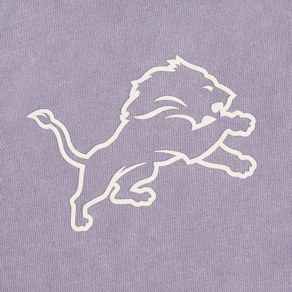 NFL DETROIT LIONS STREET TEAM WOMEN'S ENZYME WASH FT CROPPED PO HOODIE (WASHED LILAC GRAY) - Image 5
